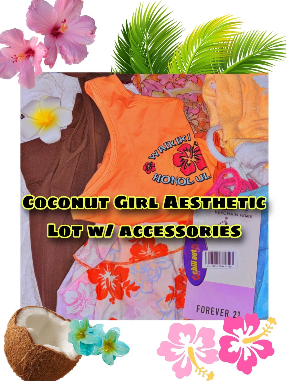 🥥🐠🍧COCONUT GIRL AESTHETIC BEACH LOT WITH ACCESSORIES 🌺🐚🐬